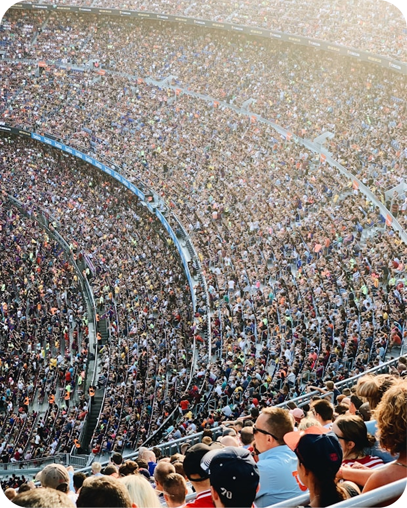 Stadium crowd watching a match