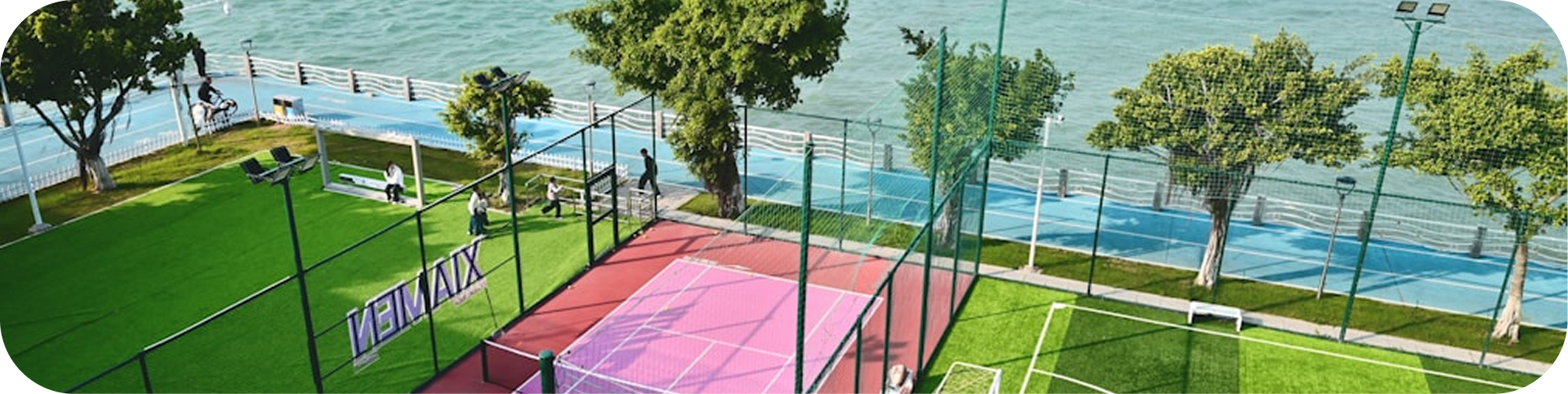 Padel tennis court by the sea